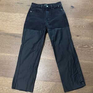 PrettyLittleThing Two-Tone Black Denim Contrast Panel Jeans US 4